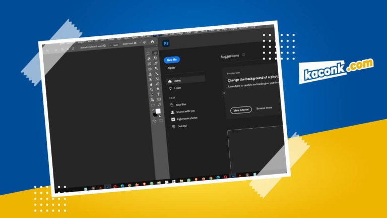 Cara menonaktifkan Home Screen di Adobe Photoshop