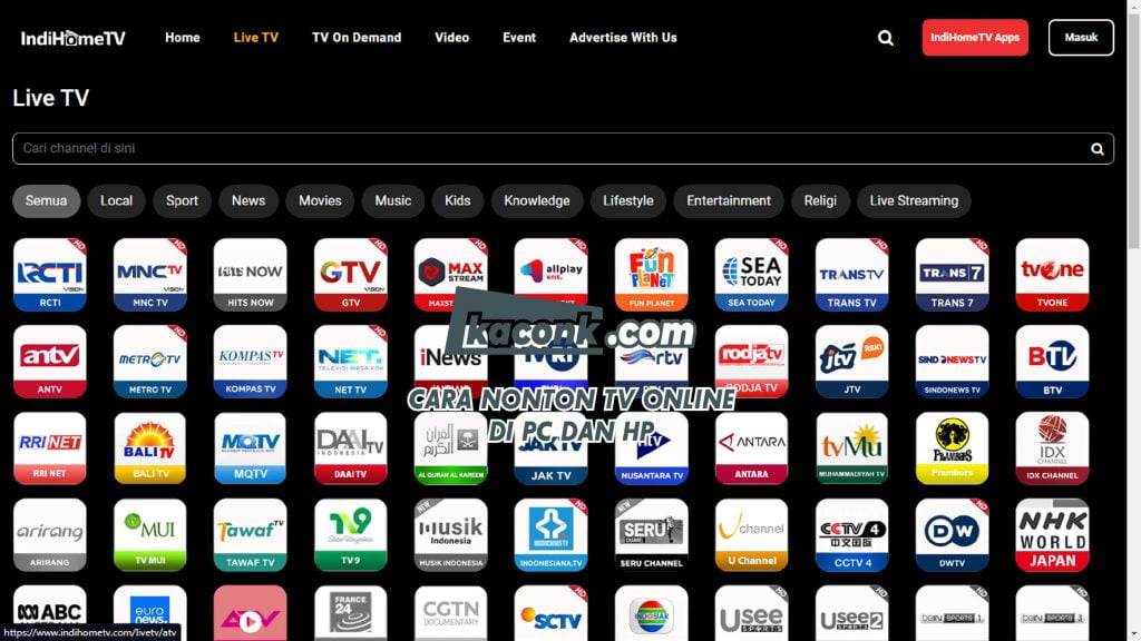 Cara Nonton TV ONLINE GRATIS di PC & Smartphone