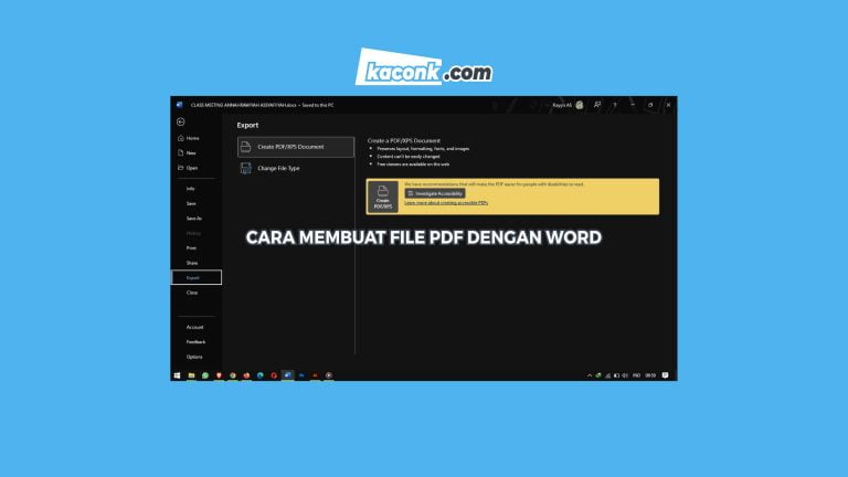 Cara Membuat File PDF dengan Microsoft Word