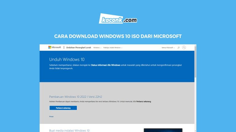 Cara Download Windows 10 ISO dari Microsoft