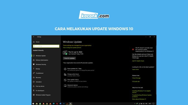 Cara Melakukan Update Windows 10