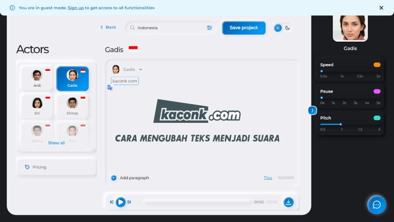 mengubah teks menjadi suara