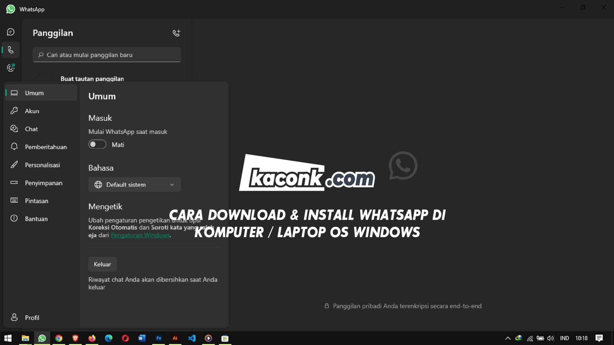 cara download whatsapp di laptop windows 10