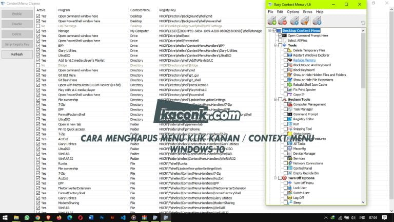 Cara Menghilangkan Menghapus Menu Klik Kanan atau Context Menu Windows 10