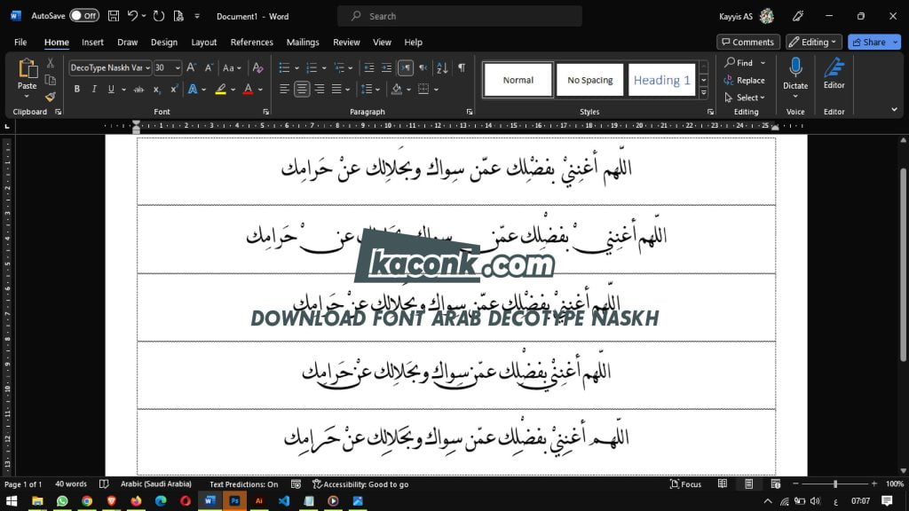 Download Font Arab Varian DecoType Naskh
