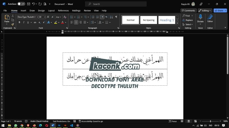 Download Font Arab DecoType Thuluth