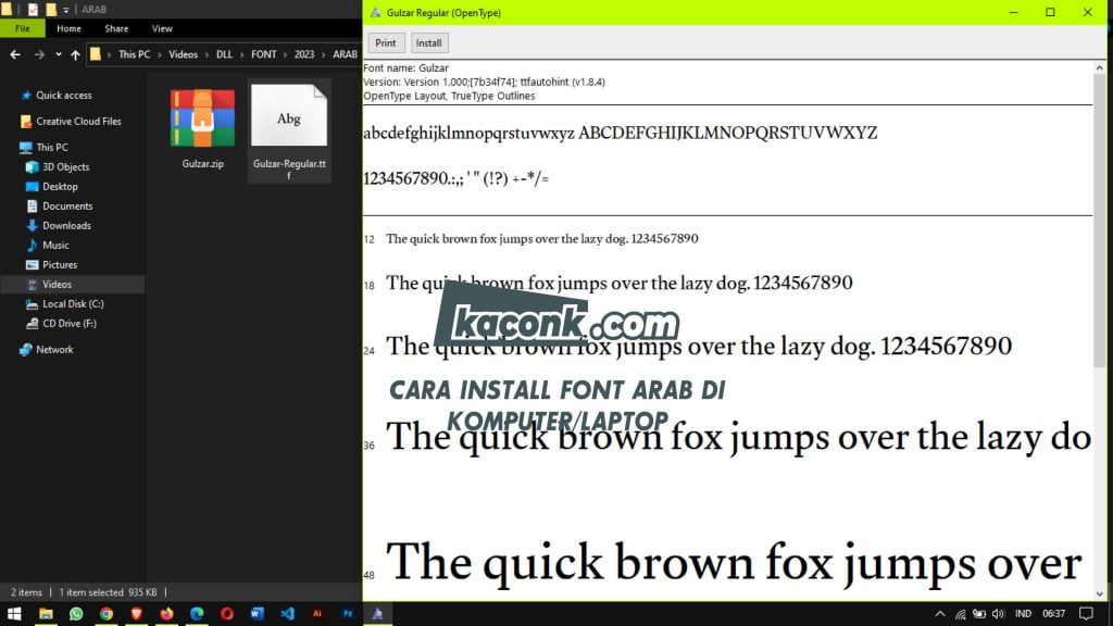 Cara Install Font Arab di Komputer/Laptop 4 Cara Install Font Arab di Komputer/Laptop