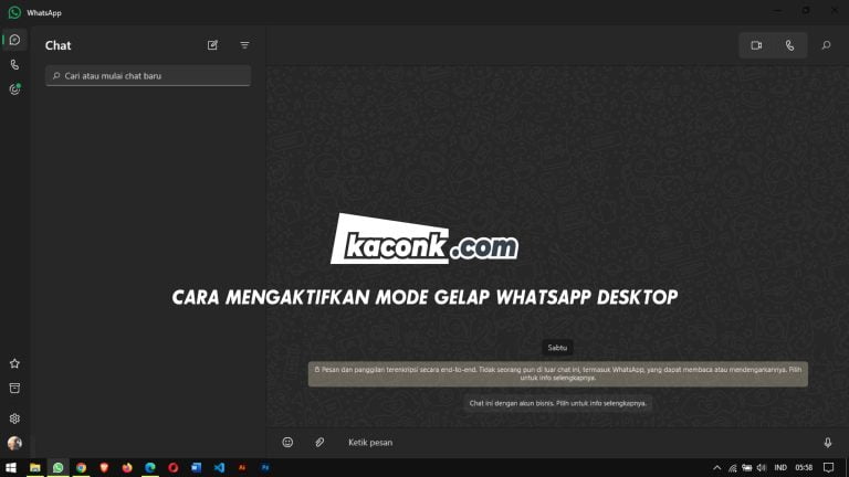 Cara Mengaktifkan Mode Gelap (Dark Mode) WhatsApp Desktop Komputer Laptop