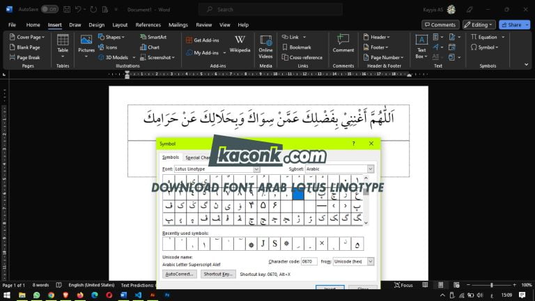 Download Font Arab Lotus Linotype