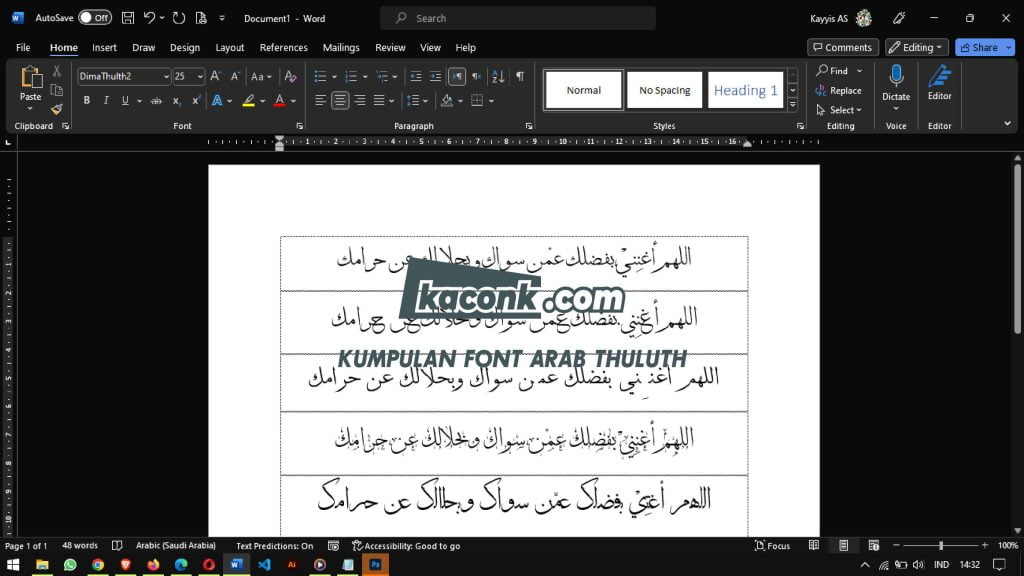 Kumpulan Font Arab Thuluth