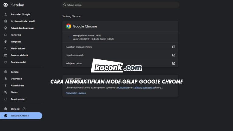cara mengaktifkan mode gelap google chrome