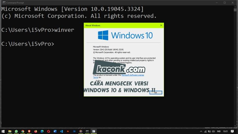 cara mengecek versi windows 10 dan windows 11