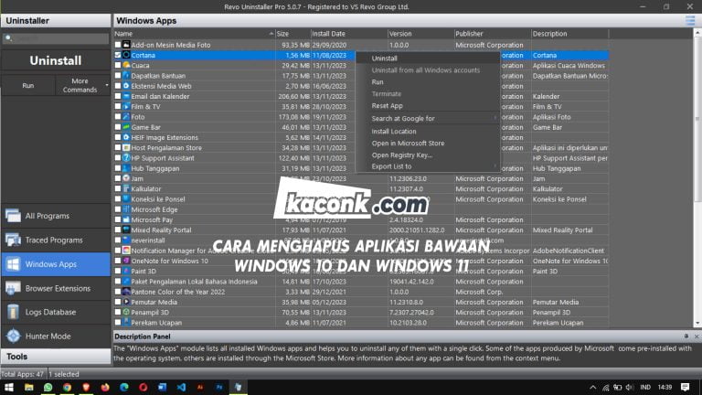 cara menghapus aplikasi bawaan windows 10 dan windows 11