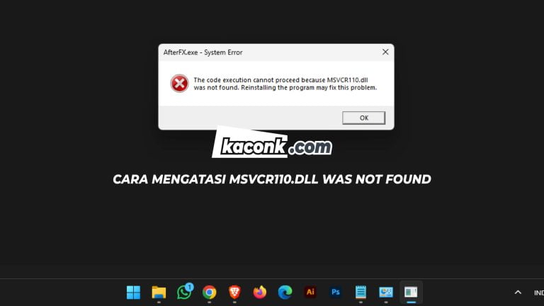 Solusi The code execution cannot proceed because MSVCR110.dll was not found. Reinstalling the program may fix this problem