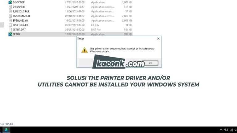 Solusi The Printer Driver andor Utilities Cannot be Installed Your Windows System