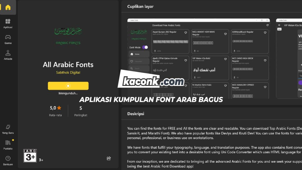 Aplikasi Kumpulan FONT ARAB Bagus