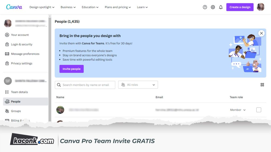 Canva Pro Team Invite GRATIS