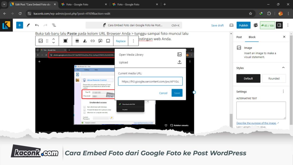 Cara Embed Foto dari Google Foto ke Post WordPress 6 Cara Embed Foto dari Google Foto ke Post WordPress