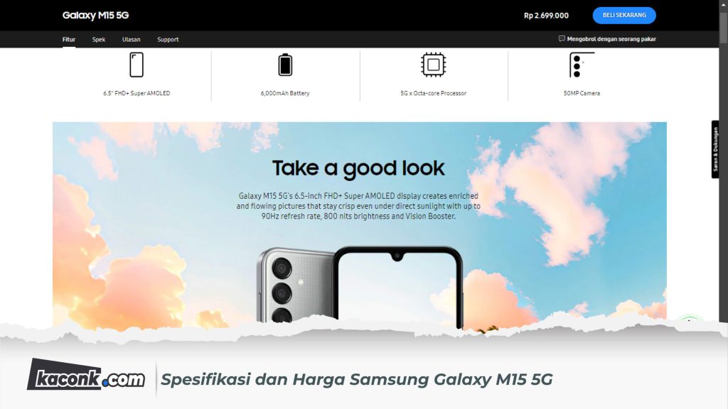 Spesifikasi dan Harga Samsung Galaxy M15 5G 1 Spesifikasi dan Harga Samsung Galaxy M15 5G