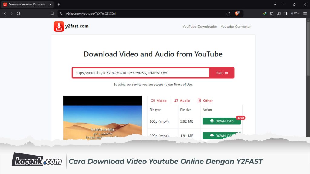Cara Download Video Youtube Online Dengan Y2FAST