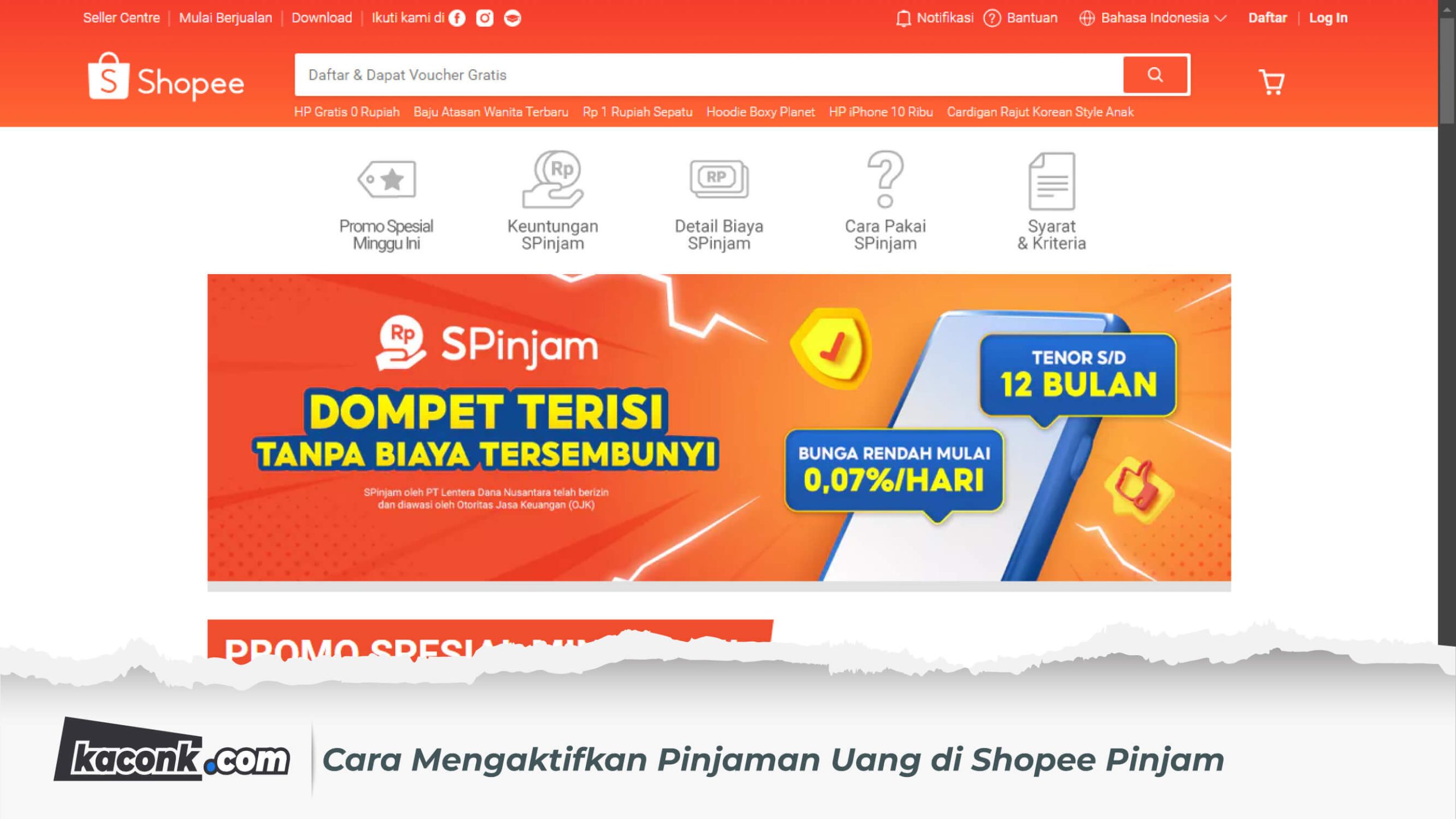 Cara Mengaktifkan Pinjaman Uang di Shopee Pinjam