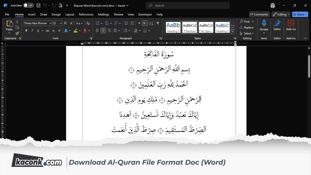 Download Alquran File Format Doc (Word)