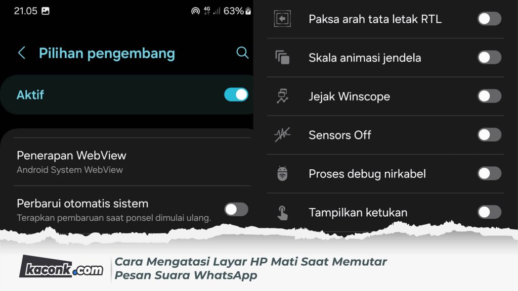Cara Mengatasi Layar HP Mati Saat Memutar Pesan Suara WhatsApp