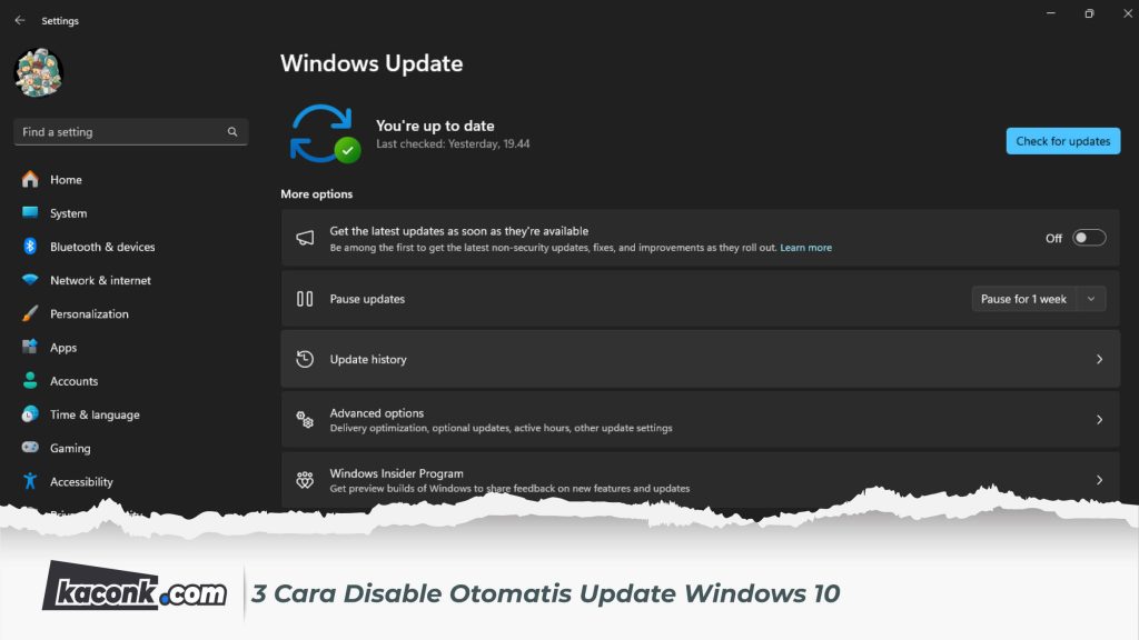 3 Cara Disable Otomatis Update Windows 10 - Kaconk