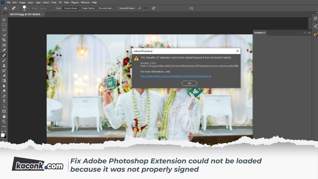 Fix Adobe Photoshop Extension could not be loaded because it was not ...
