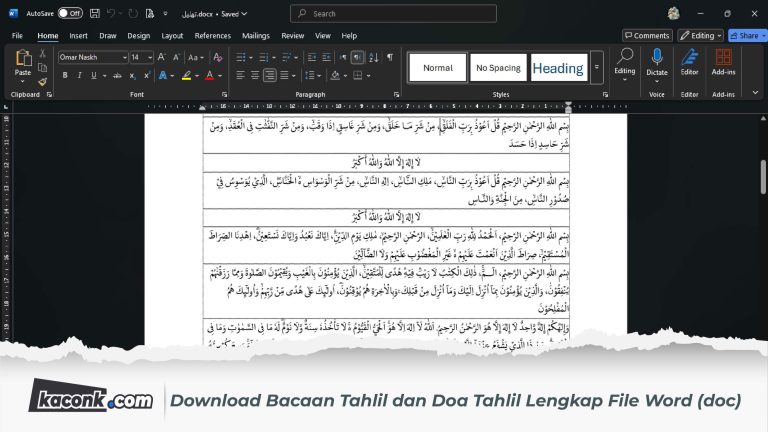 Download Bacaan Tahlil dan Doa Tahlil Lengkap File Word (doc)