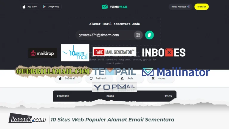 10 Situs Web Populer yang Menawarkan Alamat Email Sementara
