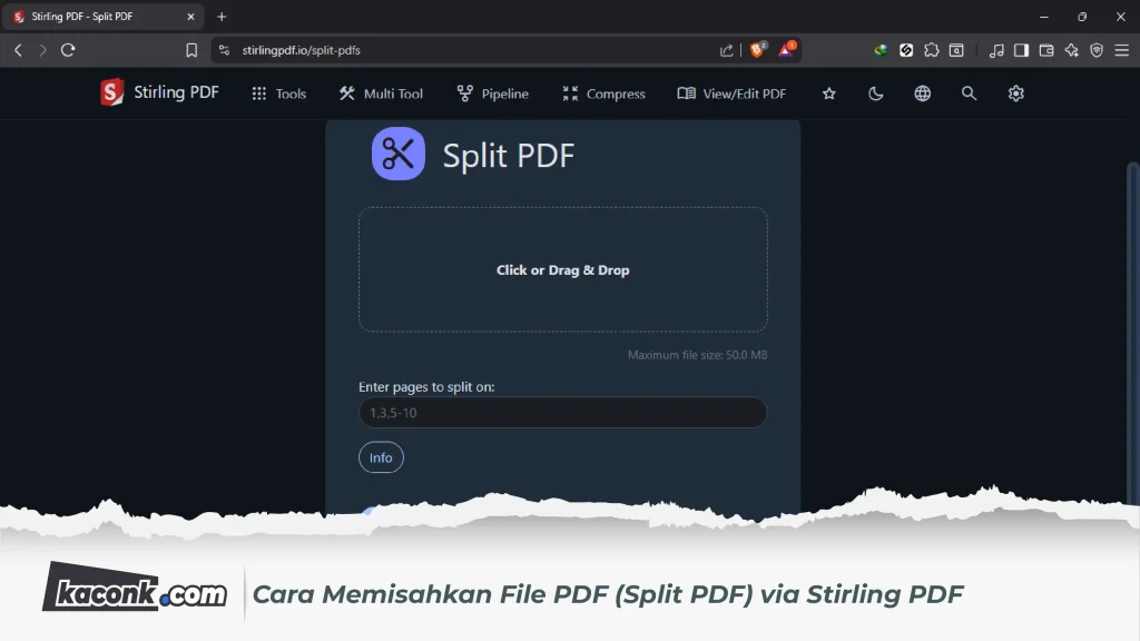 Cara Memisahkan File PDF (Split PDF) dengan Stirling PDF