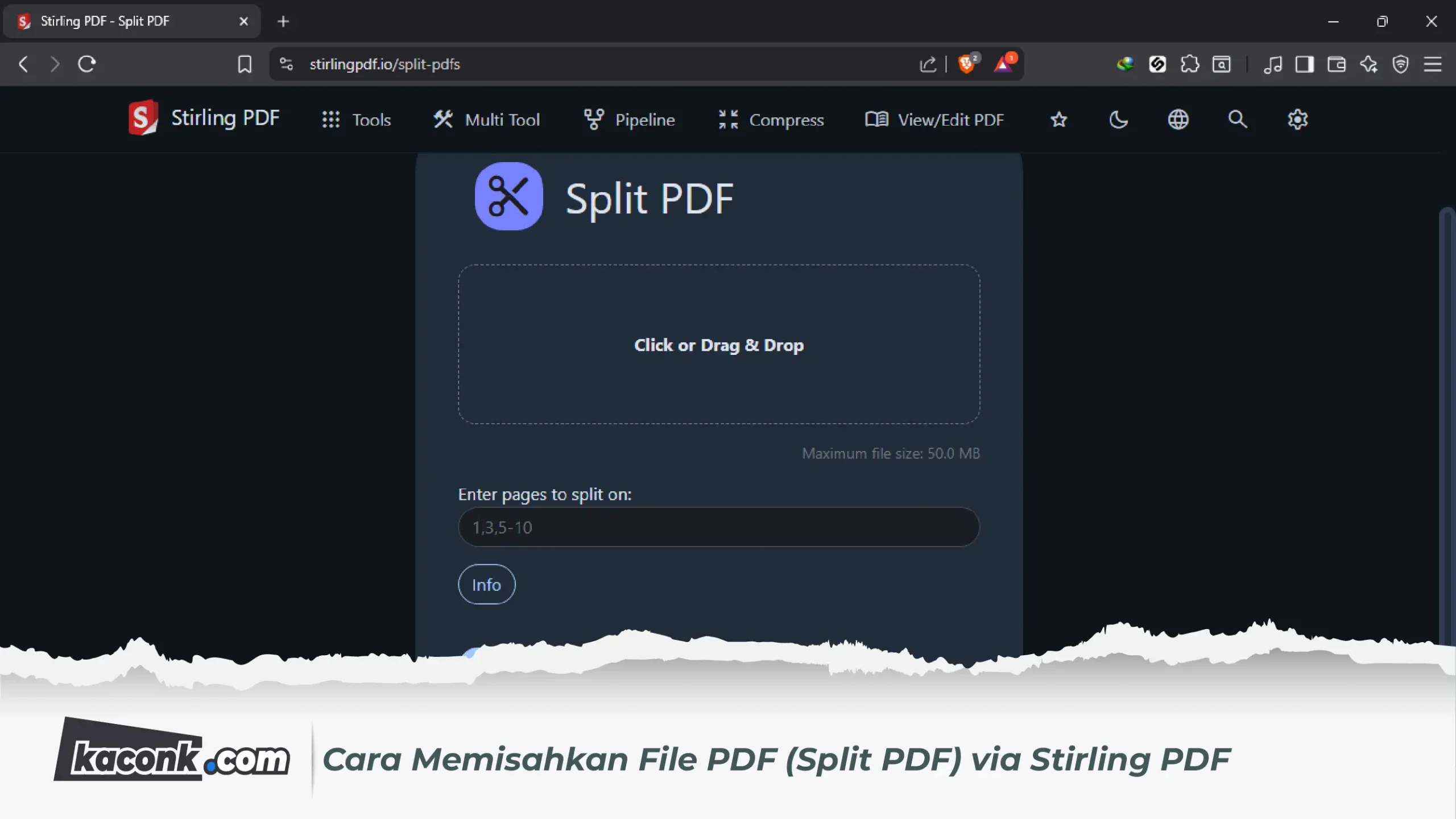 Cara Memisahkan File PDF (Split PDF) dengan Stirling PDF