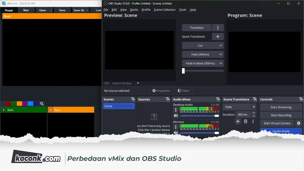 Perbedaan vMix dan OBS Studio 1 Perbedaan vMix dan OBS Studio