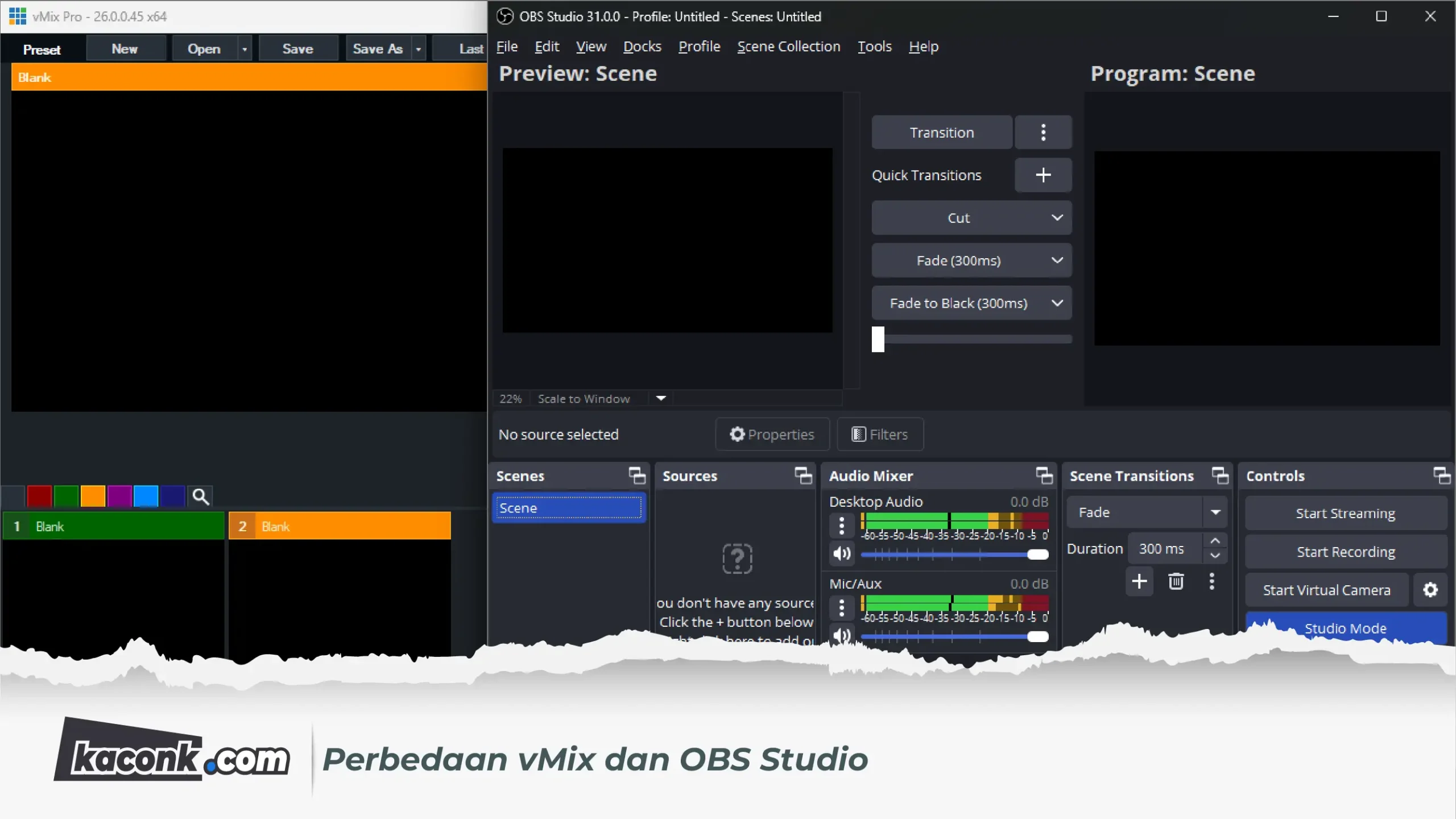 Perbedaan vMix dan OBS Studio
