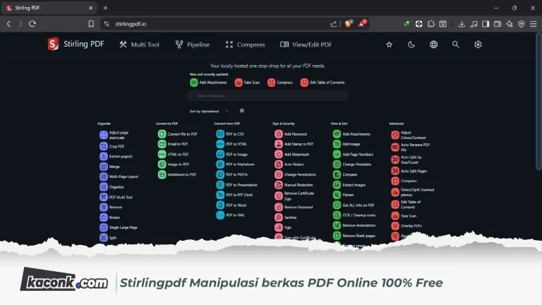 Stirlingpdf Manipulasi berkas PDF Online 100% Free