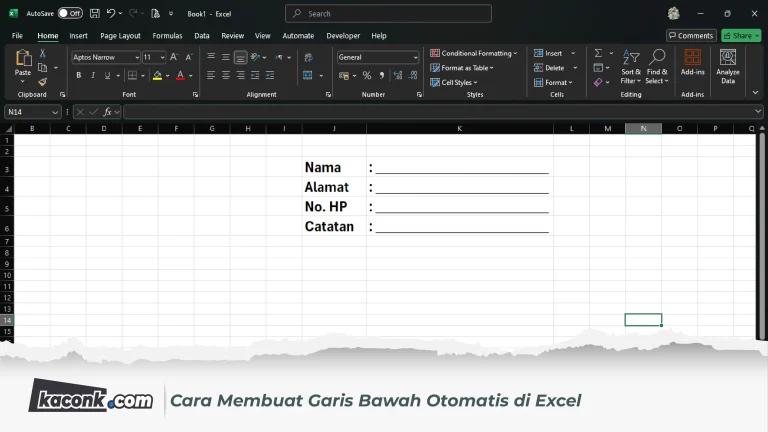 Cara Membuat Garis Bawah Otomatis di Excel