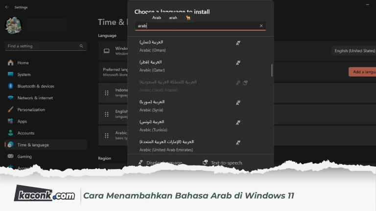 Cara Menambahkan Bahasa Arab di Windows 11