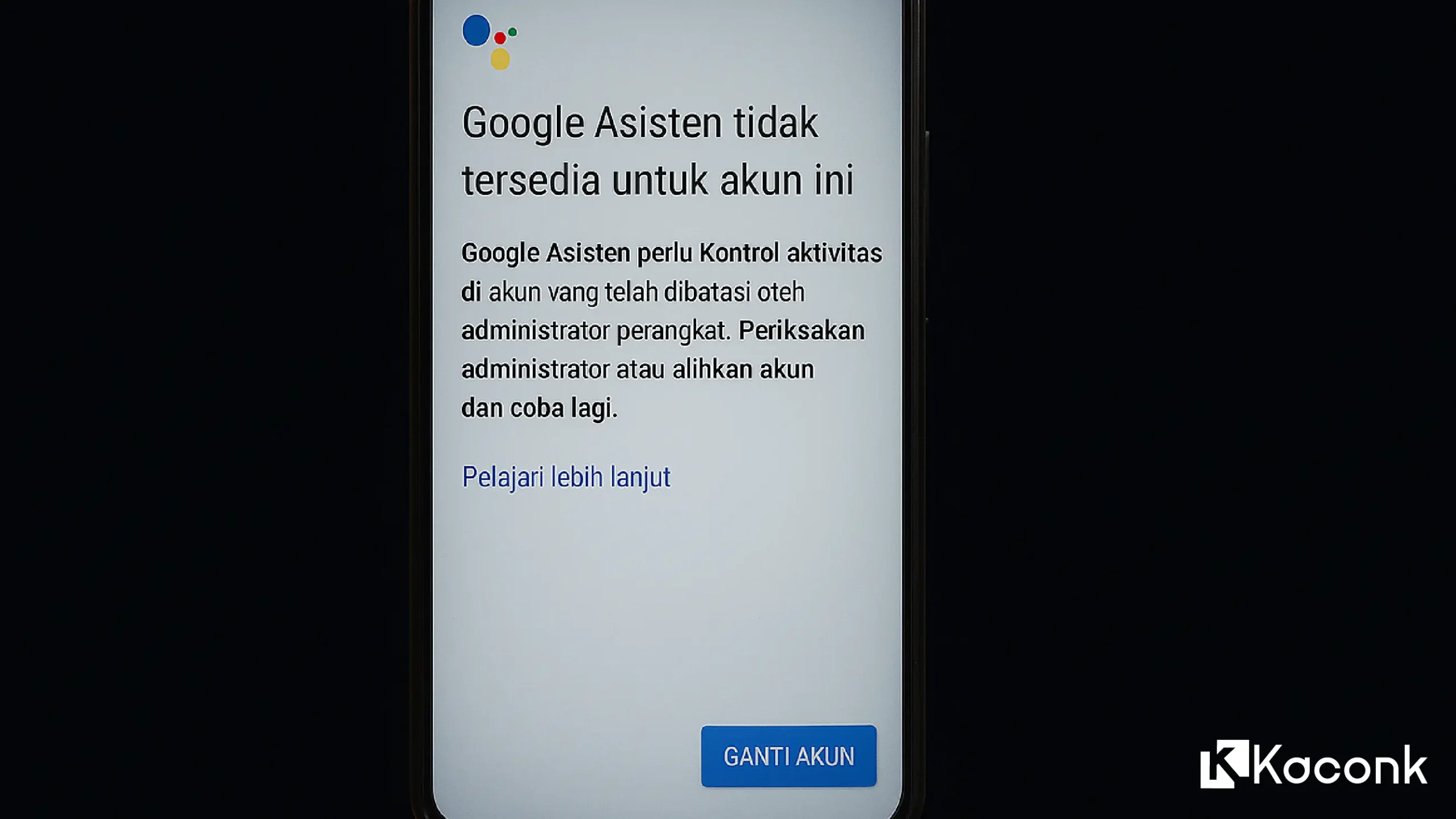 Solusi Google Asisten tidak tersedia untuk akun ini OPPO A5s CPH1909