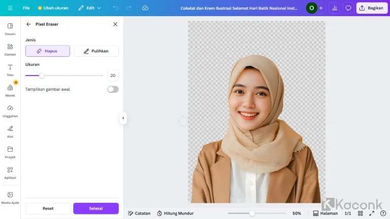 Cara Remove Background Foto di CANVA