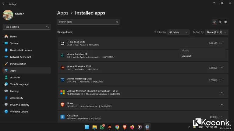 Cara Uninstall Aplikasi di Windows 11