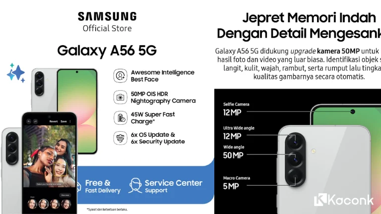 Samsung Galaxy A56 5G 8/256GB – Layar AMOLED 120Hz, Kamera 4K, Super Fast Charge 45W