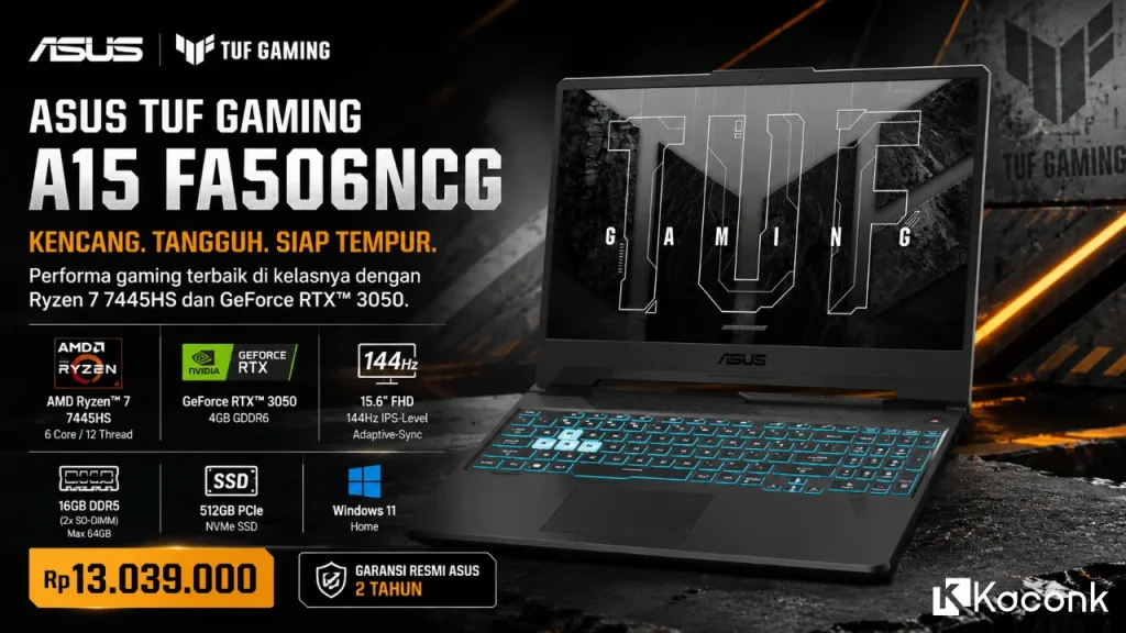 ASUS TUF Gaming A15 FA506NCG RTX 3050: Laptop Gaming Tangguh dengan Ryzen 7, Cocok untuk Gaming dan Produktivitas 1 ASUS TUF Gaming A15 FA506NCG RTX 3050, Laptop Gaming Tangguh dengan Ryzen 7, Cocok untuk Gaming dan Produktivitas