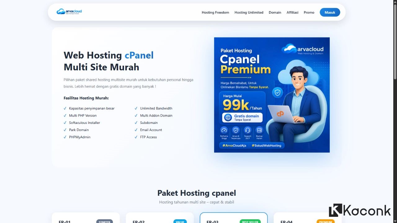 ArvaCloud Hosting Murah Terbaik Indonesia