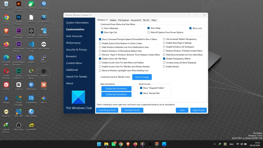 Ultimate Windows Tweaker 5 untuk Kustomisasi Windows 11